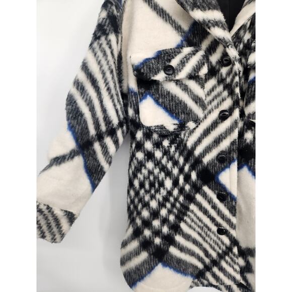 ANINE BING Oakley oversized checked brushed Shirt Jacket size S #2H421 - Picture 7 of 15